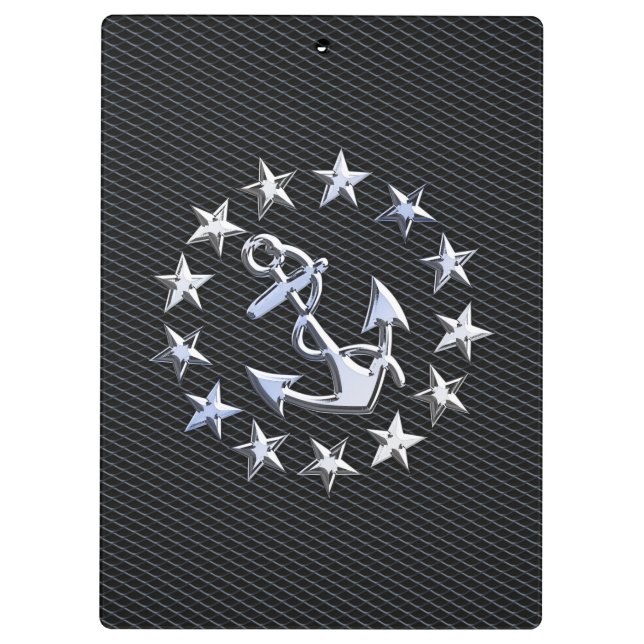 Chrom-Yacht-Marineflagge auf Automobilgrill-Druck Klemmbrett (Rückseite)