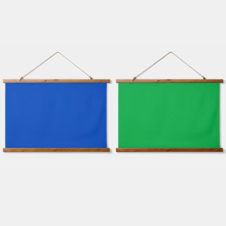 Chroma-Schlüsselfarbe Blau und Grün Wandteppich Mit Holzrahmen