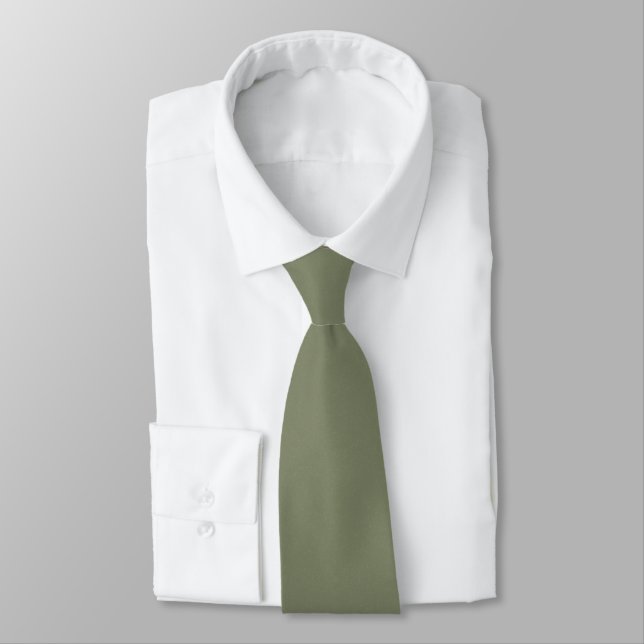 Chroma Textura - Sage Solid Color Neck Tie Krawatte (Gebunden)