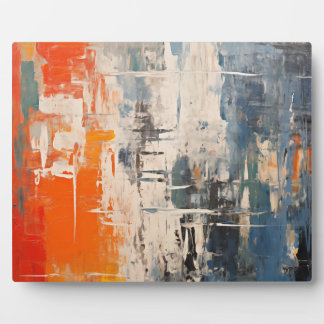 Chromatic Crossroads Abstract Digital Painting Fotoplatte
