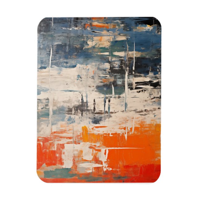 Chromatic Crossroads Abstract Digital Painting Magnet (Vertikal)