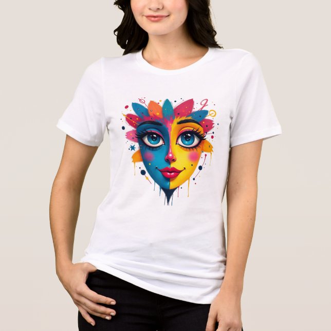 "Chromatic Dream" - Abstrakter Pop Tri-Blend Shirt (Vorderseite)