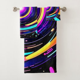 Chromatic Vortex Art Badhandtuch Set