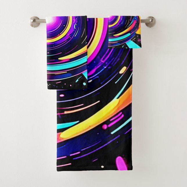 Chromatic Vortex Art Badhandtuch Set (Insitu)