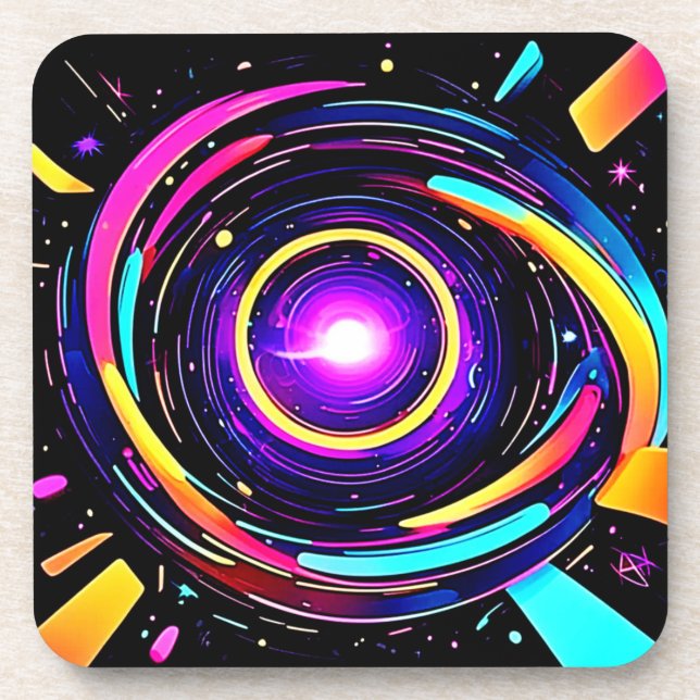 Chromatic Vortex Art Getränkeuntersetzer (Vorderseite)