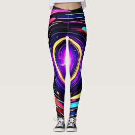 Chromatic Vortex Art Leggings