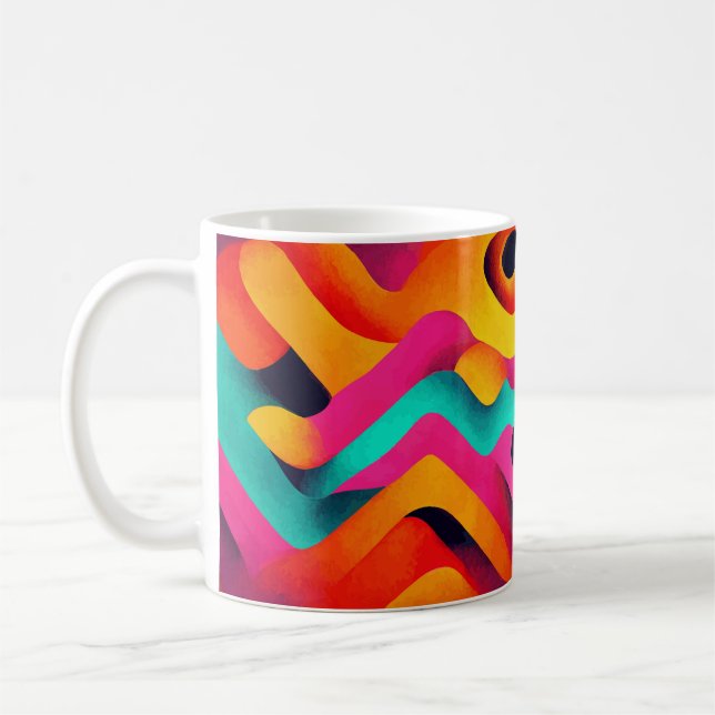 Chromatic Waves – Abstract Art Mug Kaffeetasse (Links)