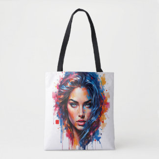 Chromatische Maus - Neon-Splash-Portrait Tasche