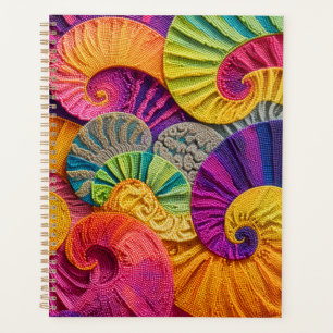 Chromatische Muscheln: Lebendiges Spiral-Mosaik Planer