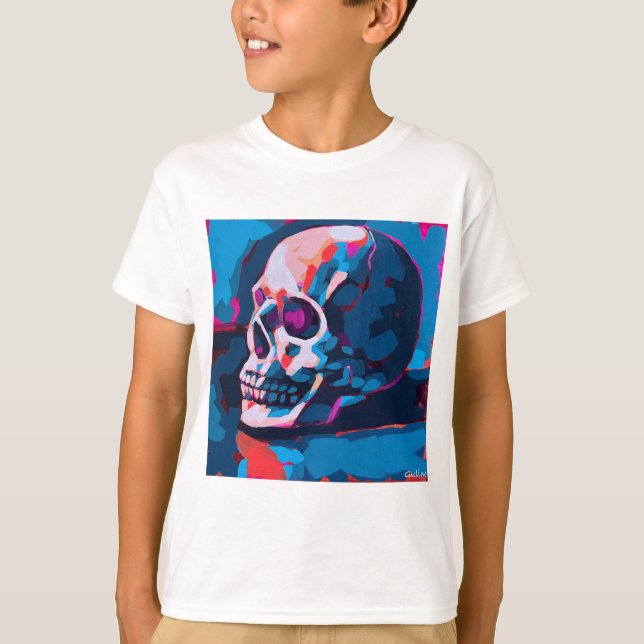 Chromatische Schädelmalerei T-Shirt (Vorderseite)