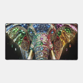 Chromatischer Elefant-Wandkunst | Lebendige geomet Schreibtischunterlage