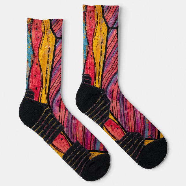 Chromatischer Rhythmus Schlips Socken (Rechts)