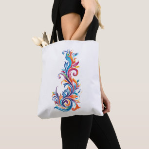 "Chromatischer Vortex" abstraktes Farbdessin Tasche