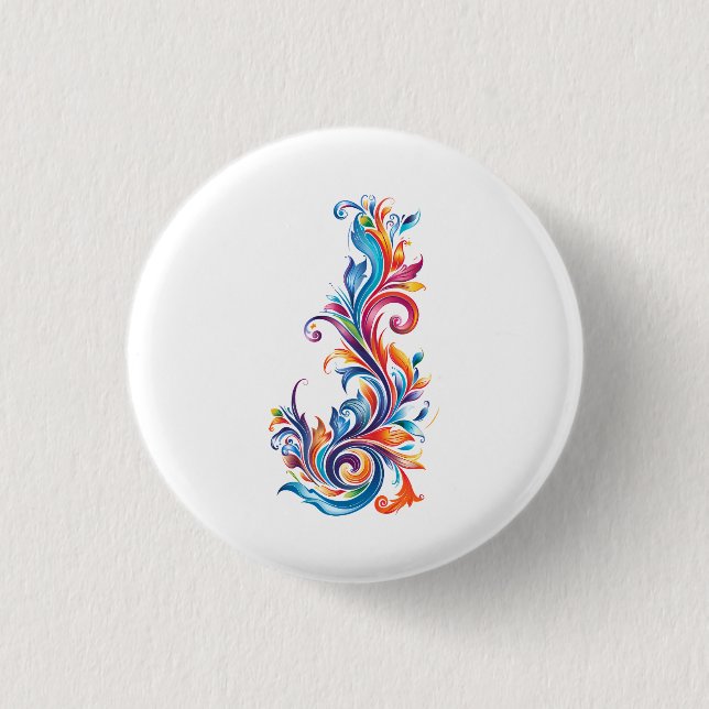 "Chromatischer Wirbel" abstrakte Farbkonstruktion Button (Vorderseite)