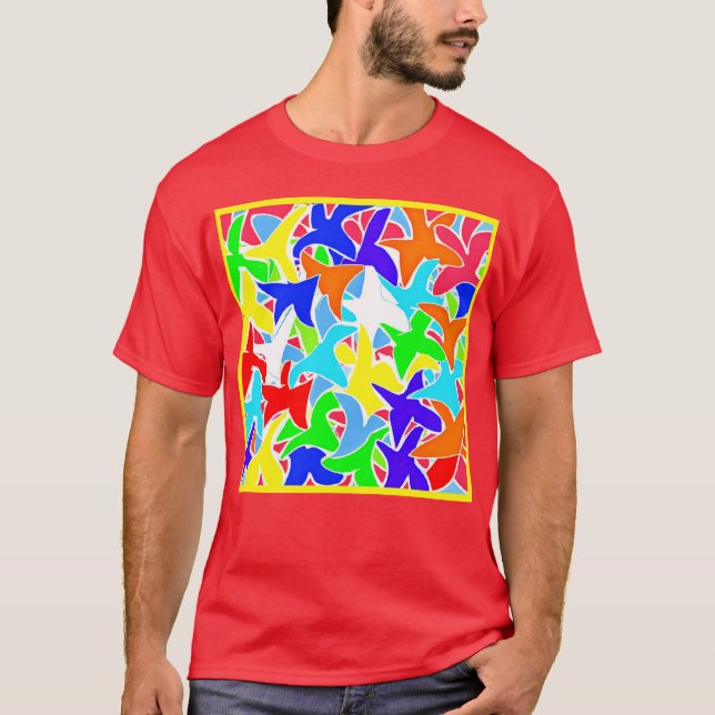 Chromatisches Kunstmuster T-Shirt (Vorderseite)