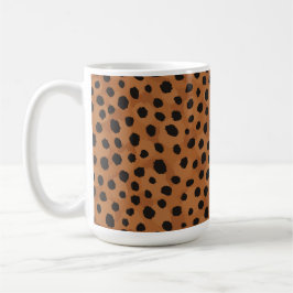Chrombraune Geparden-Monogramm Tasse