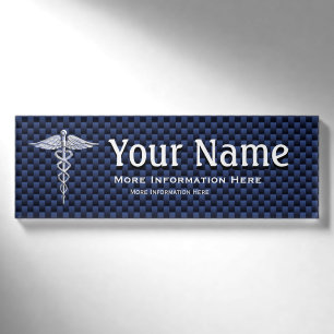 Chromcaduceus-medizinischer Symbolmarine-Umbau Namenschild