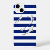 Chromdiver mit Haien Print auf Navy Stripes