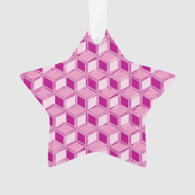 Chrome-3-d-Boxen - fuchsienrosa Ornament (Vorderseite)