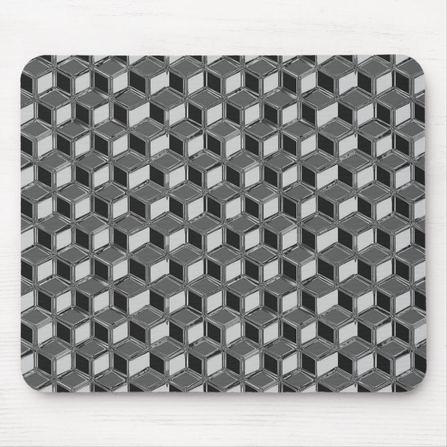 Chrome-3-d-Boxen - Hämatigrau Mousepad (Vorne)