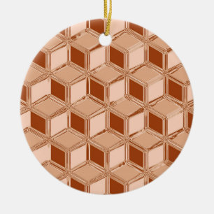 Chrome-3-d-Boxen - kupferfarben Keramik Ornament