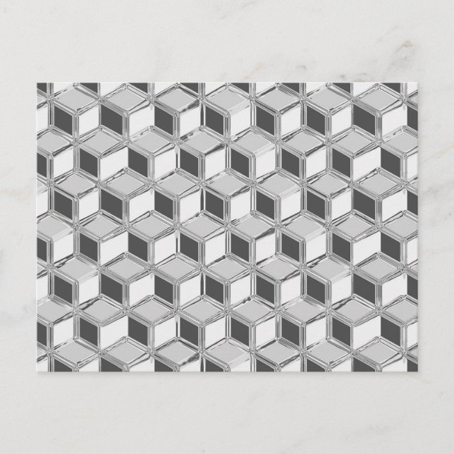 Chrome 3-d Boxen - silber grau Postkarte (Vorderseite)