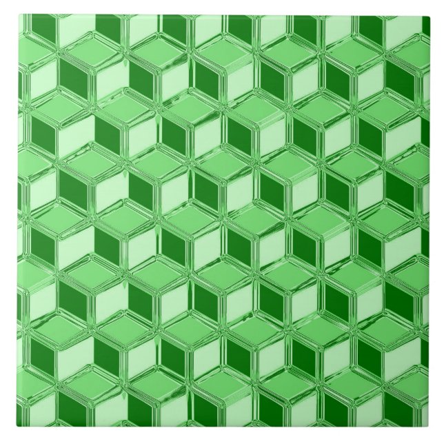 Chrome 3-d Boxen - Smaragdgrün Fliese (Vorderseite)