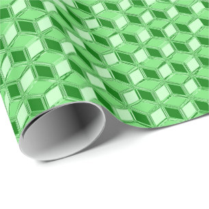 Chrome 3-d Boxen - Smaragdgrün Geschenkpapier
