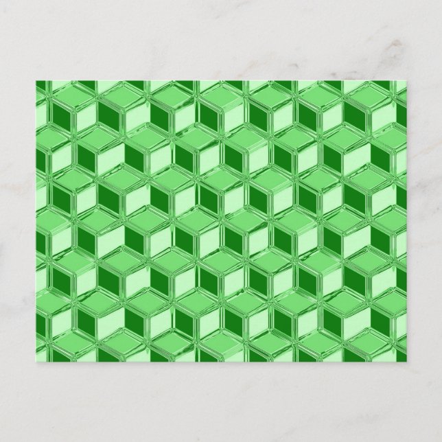 Chrome 3-d Boxen - Smaragdgrün Postkarte (Vorderseite)