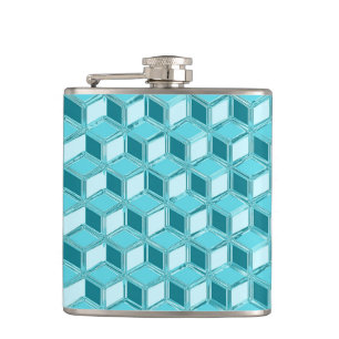 Chrome-3-d-Boxen - Türkis/Aqua Flachmann