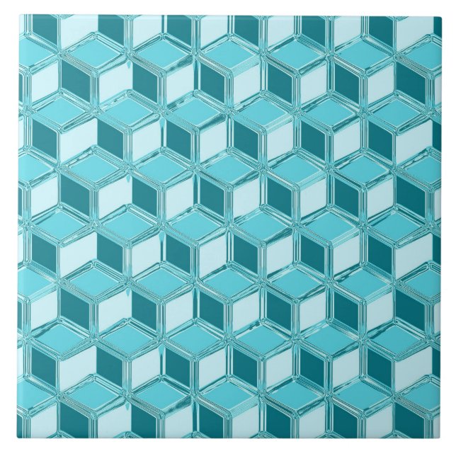 Chrome-3-d-Boxen - Türkis/Aqua Fliese (Vorderseite)
