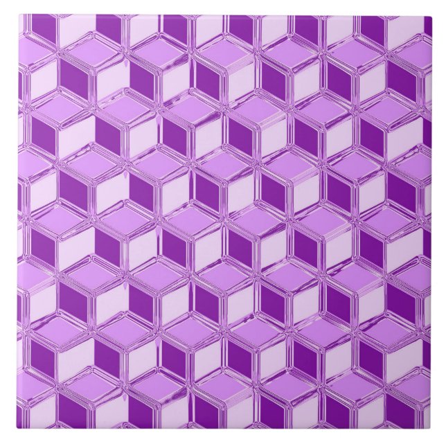 Chrome 3-d Boxen - violett lila Fliese (Vorderseite)