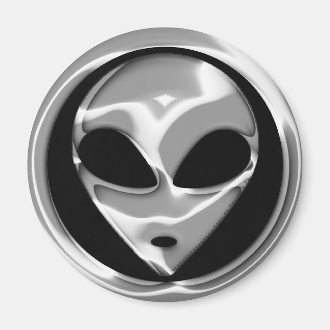 CHROME ALIEN HEAD MAGNET (Vorne)