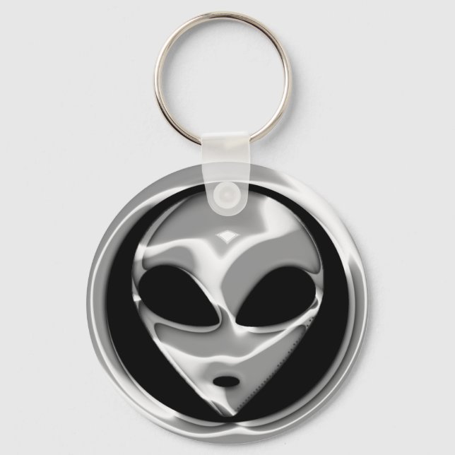 CHROME ALIEN HEAD SCHLÜSSELANHÄNGER (Vorderseite)