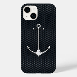 Chrome Anchor auf Honeycombs Nautical Lifestyle Case-Mate iPhone 14 Hülle