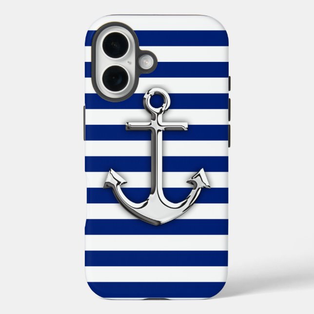 Chrome Anchor auf Navy Blue Stripes Decke title_seo2 (Rückseite)