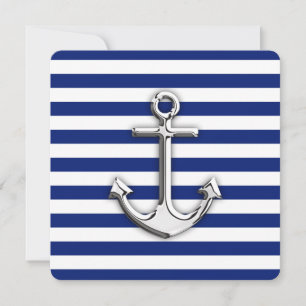 Chrome Anchor auf Navy Stripes