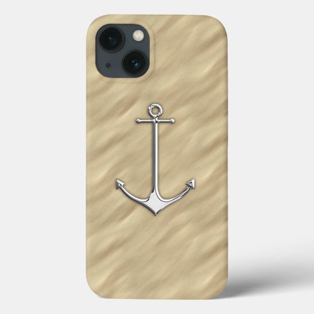 Chrome Anchor on Sandy Beach Print Case-Mate iPhone Hülle (Rückseite)