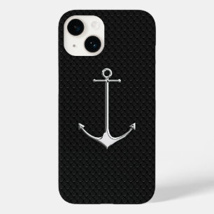 Chrome Anchor on Snake Skin Nautical Lifestyle Case-Mate iPhone 14 Hülle
