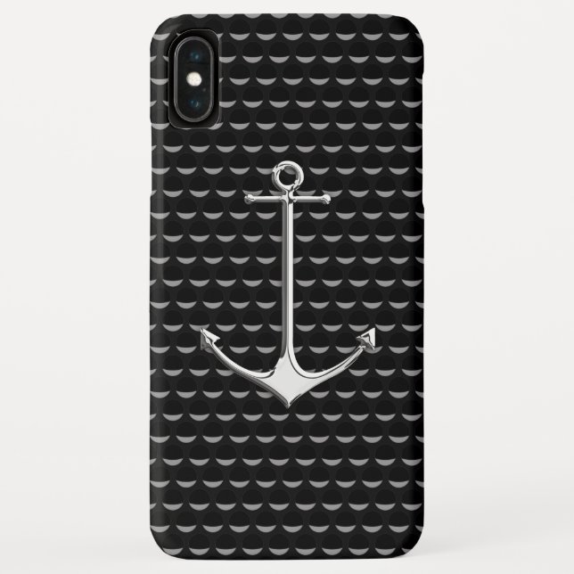 Chrome Anchor on Wave Cups Nautic Lifestyle Case-Mate iPhone Hülle (Rückseite)
