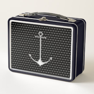 Chrome Anchor on Wave Cups Nautic Lifestyle Metall Brotdose