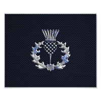 Chrome auf Carbon Fibre Print Scottish Thistle