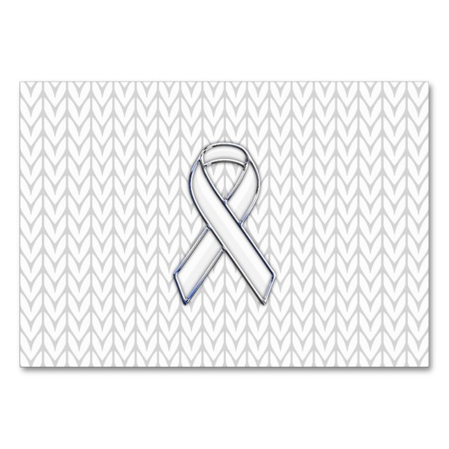 Chrome auf dem "White Strick Ribbon Awareness Prin Tischnummer (Vorderseite)