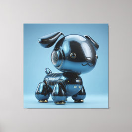 Chrome-Blau-Roboterhund Leinwanddruck