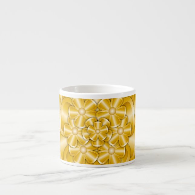 Chrome-Blume - Gold Espresso Cup Espressotasse (Vorderseite)