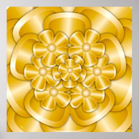 Chrome-Blume - Goldplakat