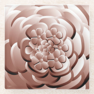 Chrome-Blume - Kupferglas-Untersetzer Glasuntersetzer