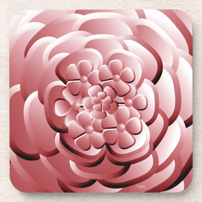 Chrome-Blume - Rubescent Beverage Coaster Getränkeuntersetzer (Vorderseite)