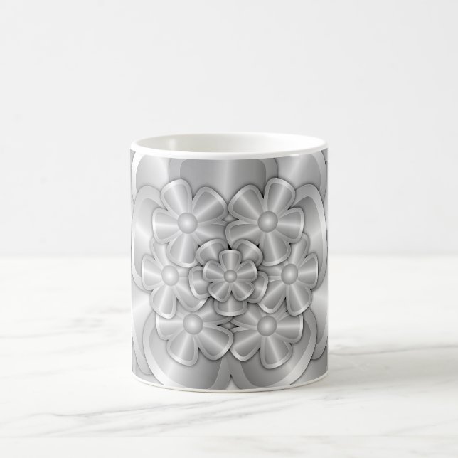 Chrome-Blume - Silver Coffee Tasse (Mittel)