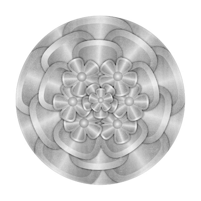 Chrome-Blume - Silver Cutting Board Schneidebrett (Vorderseite)